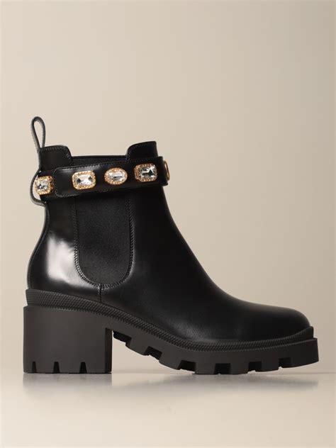 black gucci boots with gems|high heel gucci boots.